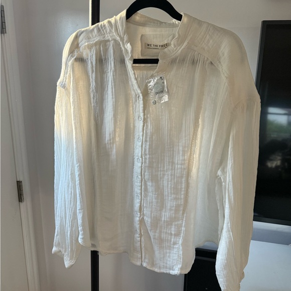 We The Free Ivory Button-Up Blouse - Picture 1 of 4